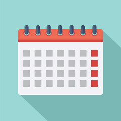 Office calendar icon. Flat illustration of office calendar vector icon for web design