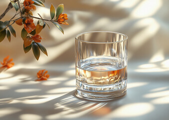 glass of water on the table