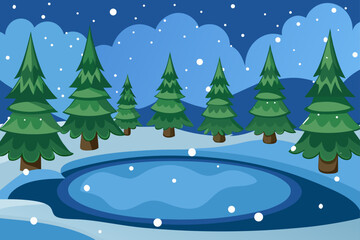 Obraz premium winter landscape with trees
