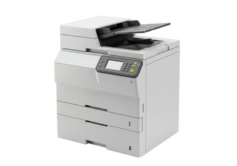 Isolated Modern Multifunction Office Printer and Scanner Machine