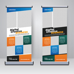 Corporate rollup or X banner design template	
