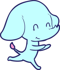 cute cartoon elephant in bright neon color