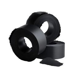 New black car tire with detailed tread isolated on a white background