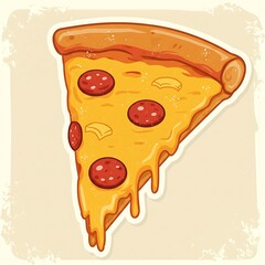 Pepperoni Pizza Slice Cartoon