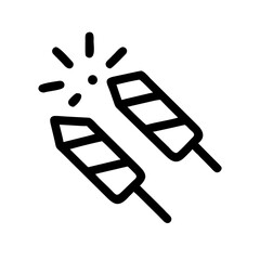 Exploding Firecrackers Festive Celebration Icon, Vector Illustration of Fireworks, Party Crackers, Pyrotechnics, Explosions