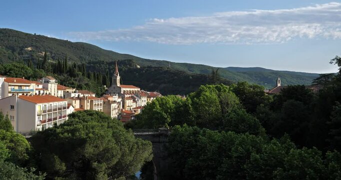 Amelie les Bains,  Pyrenees Orientales,Occitania, France.  The church Saint Quentin.
