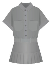 Naklejka premium Grey jumpsuit short sleeve. vector illustration 