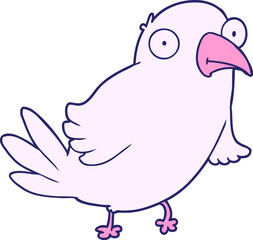cartoon bird in bright neon color