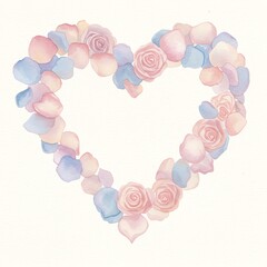 Rose Petal Heart Illustration