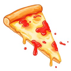 Melty Slice of Cheese Pizza Illustration