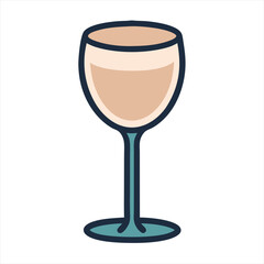 Stylized icon of a wine glass filled with light colored liquid