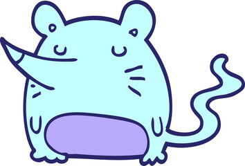cartoon mouse in bright neon color