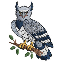 Fototapeta premium Fierce eagle perched on branch bird raptor