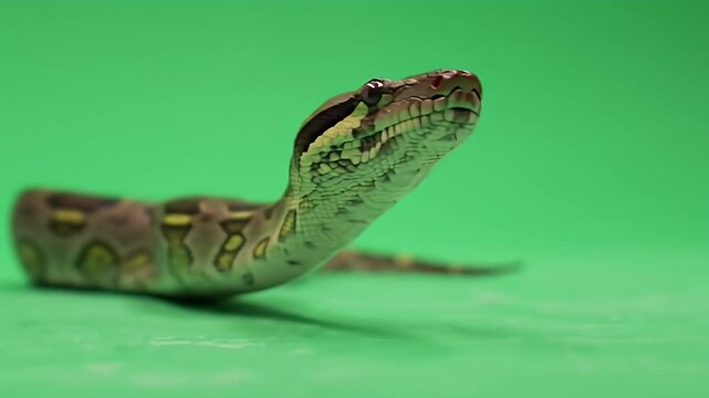 Snake Portrait on Green Screen