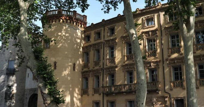 The France gate, Place de la Republique, Ceret, Pyrenees Orientales, Catalonia, France.