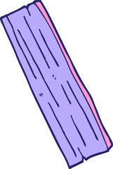 cartoon doodle plank of wood in bright neon color