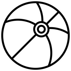 The icon of a beach ball represents a game or sport during summer and is related to the theme of vacation, tourism, summer or beach events. © leader