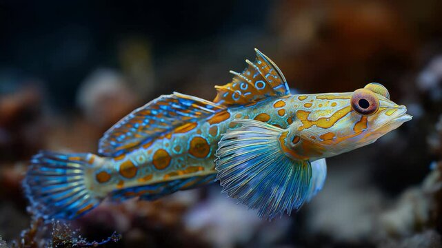 colorful tropical fish swimming under blue ocean water 
