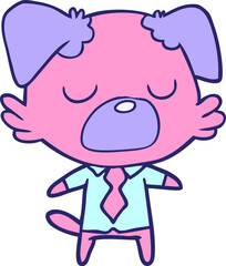 cartoon dog manager in bright neon color