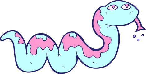 cartoon snake in bright neon color