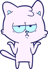 bored cartoon cat in bright neon color