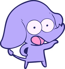 cute cartoon elephant in bright neon color