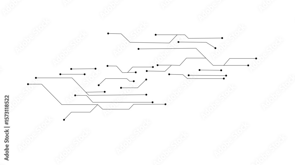 Wall mural vectors white abstract geometric dots and lines connection circuit concept. hi tech digital connect,