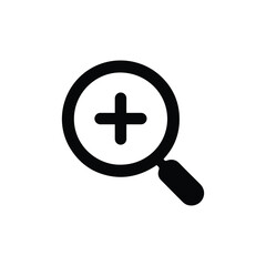 Zoom In Icon Magnifying Glass Plus Sign Vector
