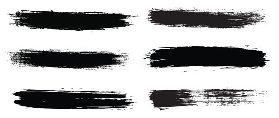 High-resolution vector collection of horizontal brushstroke elements in both black and vibrant colors—perfect for highlights, graphic accents, web design, and abstract visuals.
