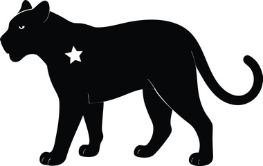 night panther pet silhouette on white background
