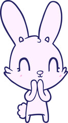 cute cartoon rabbit in bright neon color