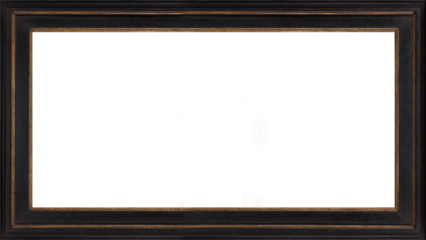 Picture Frame 4k TV Size Wood Black Gold Rustic Simple 16:9 Isolated