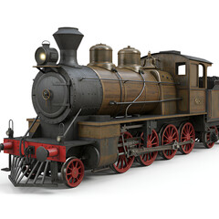 Obraz premium Classic Wood-Fired Steam Engine Imagery Generative AI