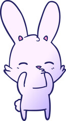 curious bunny cartoon in bright neon color