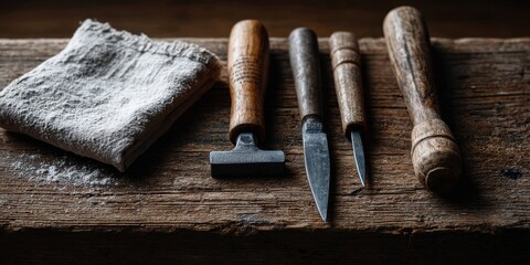 Workshop tools laid out on a bench with a breakthrough moment brewing