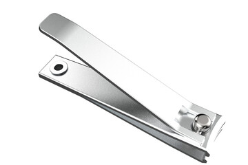 Shiny Stainless Steel Nail Clipper Isolated for Personal Grooming and Hygiene. Essential Manicure Pedicure Tool and Beauty Care Accessory. Perfect Studio Shot Cutout on Transparent HD Background for