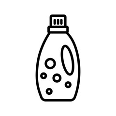 liquid detergent vector icon set in black and white. 