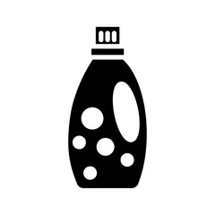 liquid detergent vector icon set in black and white. 