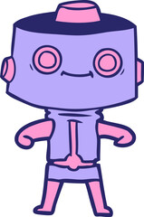 cartoon robot in bright neon color