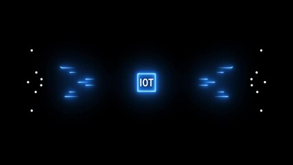Internet of things - IOT concept The future of technology. Virtual futuristic HUD technology circuit board with tech icon and data transfer on abstract background. circuit detect animation line - Powered by Adobe