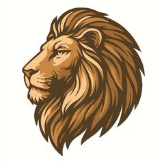 3D Shadow Box, 6 layers – Majestic lion head profile in layered paper art style, bold and noble cutout