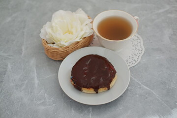 Chocolate Donut and Tea Time Delight