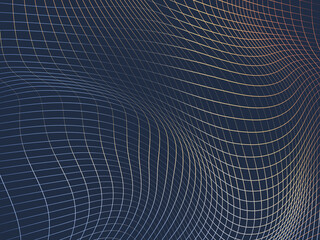 Abstract Grid Wave Pattern Dynamic Mesh Design, Modern Geometric Background, Digital Art Texture