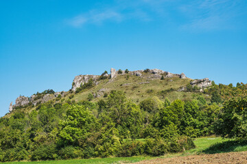 View up to Ehrenbürg, also called Walberla, in Franconian Switzerland