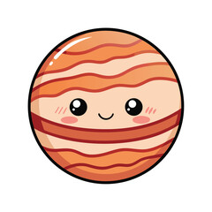 Obraz premium happy jupiter style planet with stripes kawaii style