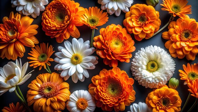 Beautiful Orange and White Gerbera Flowers Arrangement