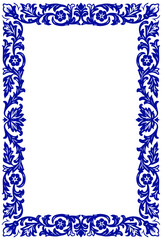 Elegant Floral Border with Intricate Leaf and Bloom Details, cover frame design, glass frame design, tiles floral decoration.