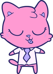 Obraz premium cartoon business cat in bright neon color