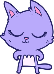 calm cartoon cat in bright neon color