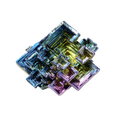 Colorful crystal with a blue, yellow, and green hue